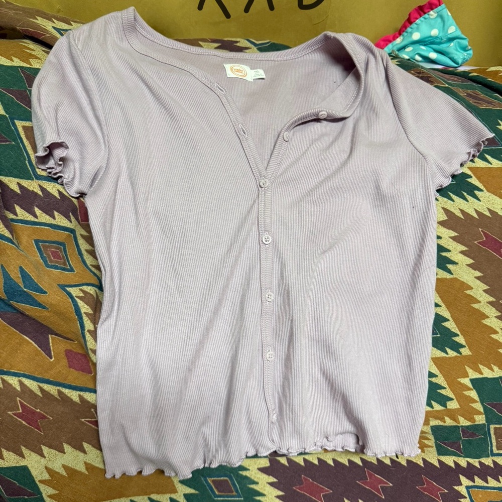 Wonder Nation Lavender Button Down Shirt